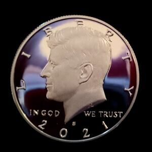 .999 Silver BU Proof 2021 Kennedy Half Dollar only 350,891 Minted!